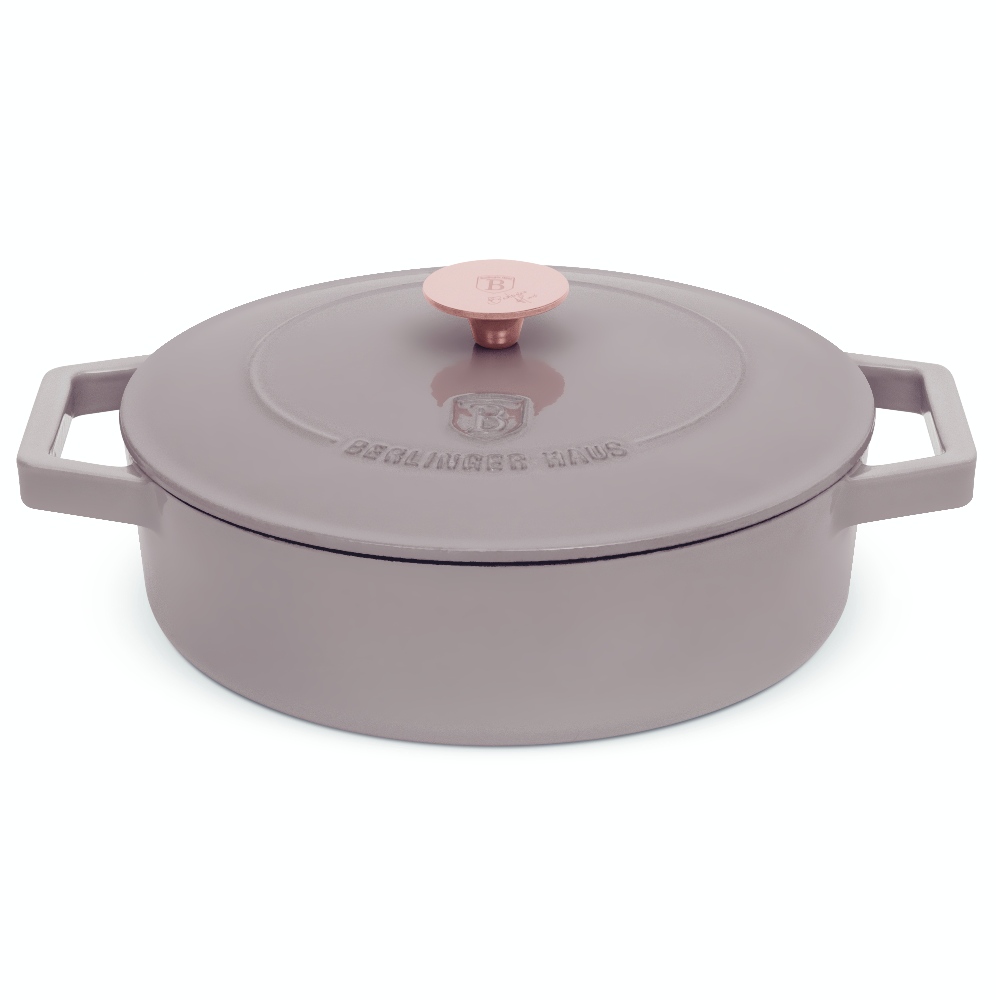 BERLINGERHAUS Pekáč litinový s poklicí 26 cm Taupe Collection BH-6527