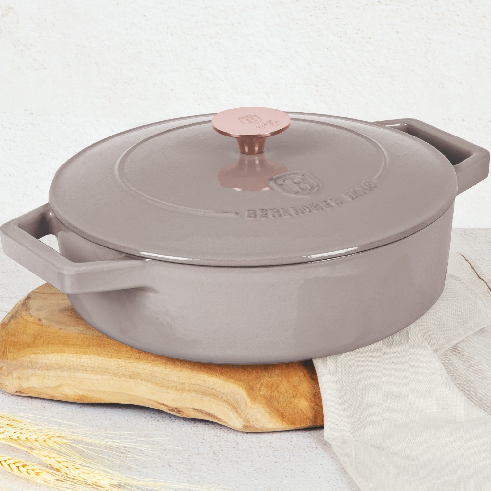 BERLINGERHAUS Pekáč litinový s poklicí 26 cm Taupe Collection BH-6527
