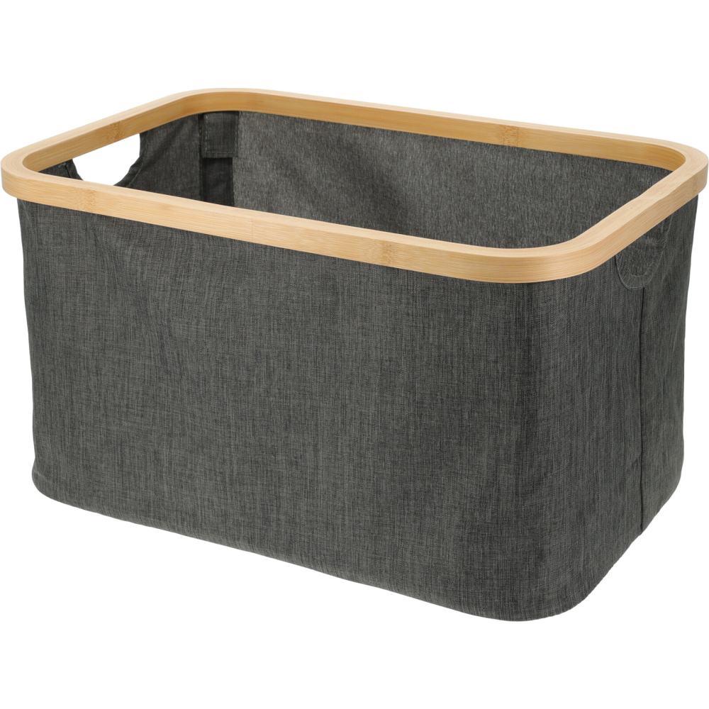 BATHROOM SOLUTIONS Koš úložný na prádlo s bambusovým okrajem obdélníkový 45 x 25 cm KO-170495140