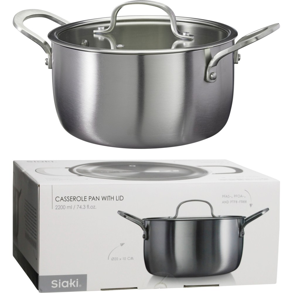 SIAKI HUISHOUD Kastrol nerez 20,5 cm s poklicí KO-C85000400