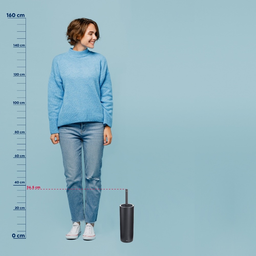 KELA WC sada Milos plast průměr 9,5 x 36,5 cm černá / bílá KL-24321