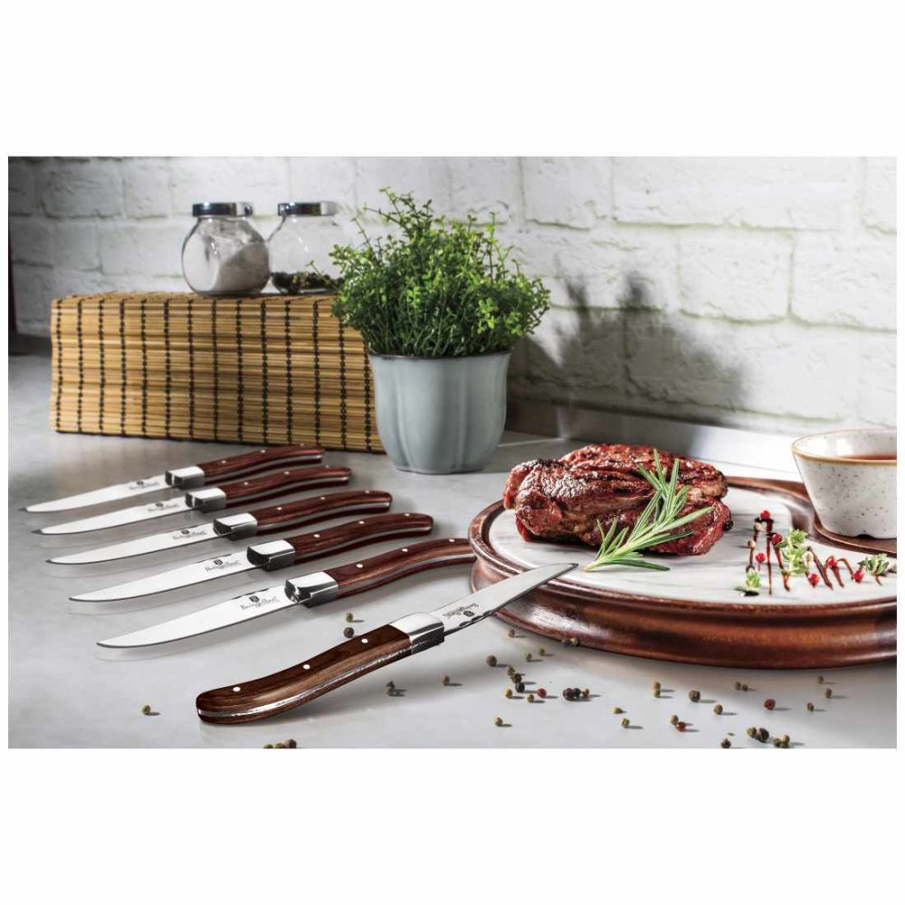 BERLINGERHAUS Sada steakových nožů 6 ks hnědá rukojeť Laguiole Collection BH-2439