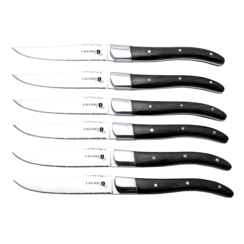 BERLINGERHAUS Sada steakových nožů 6 ks černá rukojeť Laguiole Collection BH-2469