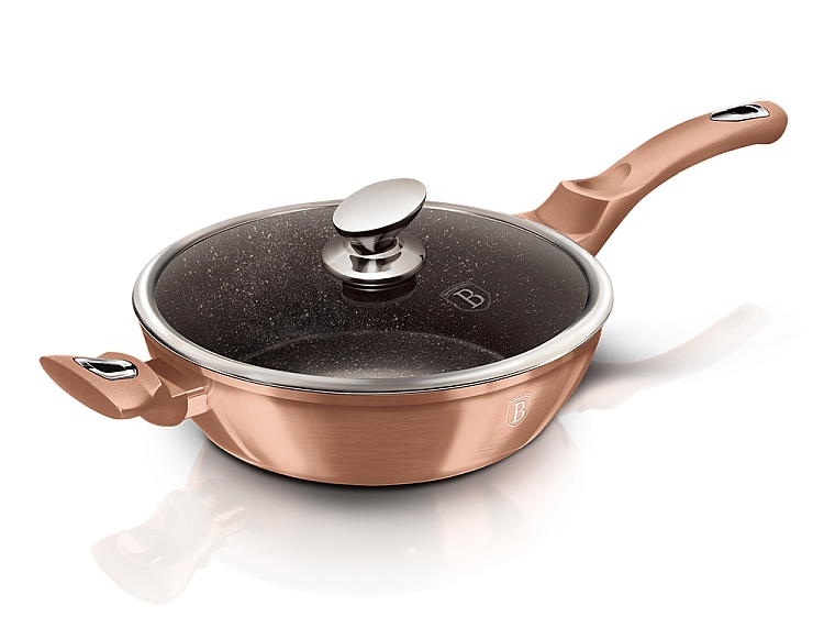 BERLINGERHAUS Pánev hluboká s mramorovým povrchem a poklicí 28 cm Rosegold Metallic Line BH-1518 - thumb (5)