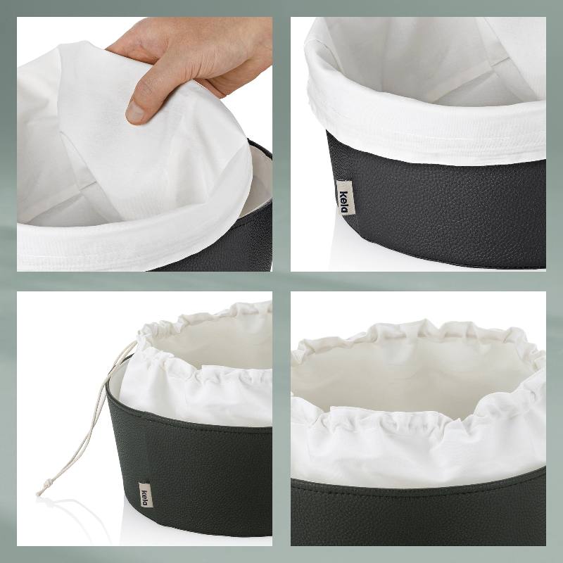 KELA Košík na chleba Grana PU kůže černá 11,0cm 19,0cm KL-12547 - thumb (5)