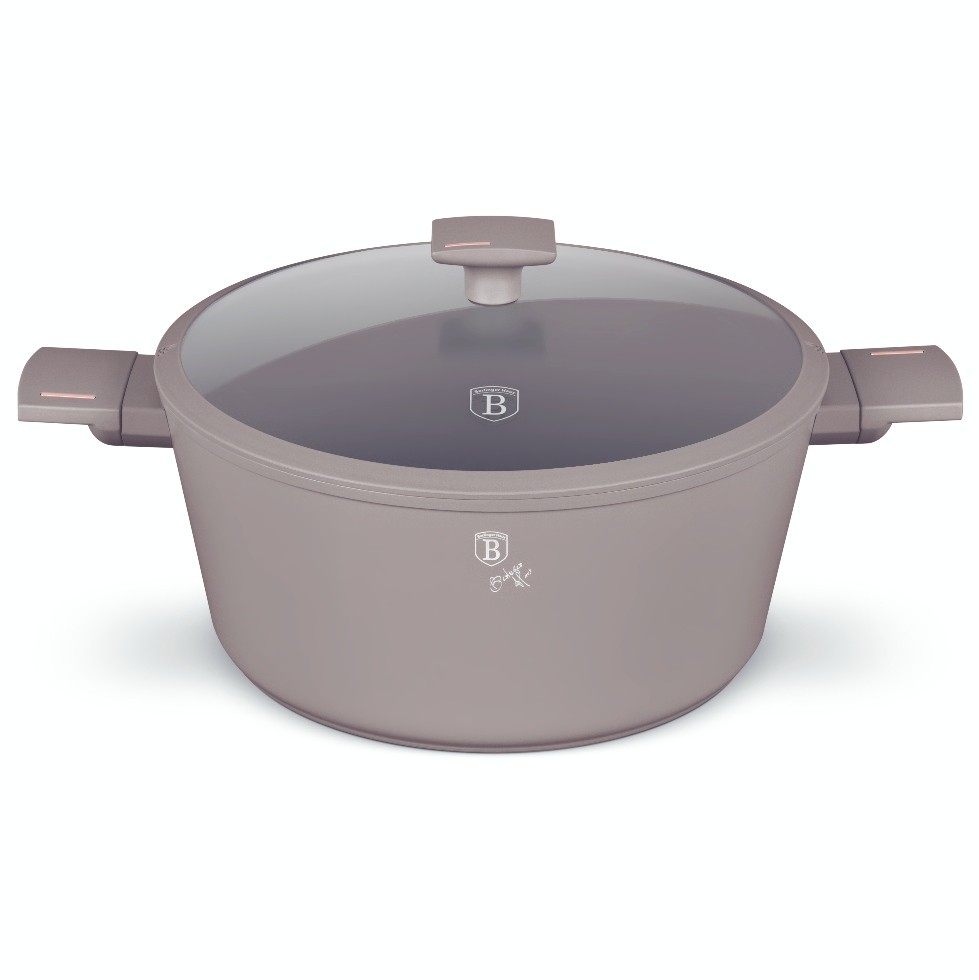 BERLINGERHAUS Kastrol s titanovým povrchem a poklicí 20 cm Taupe Collection BH-8100