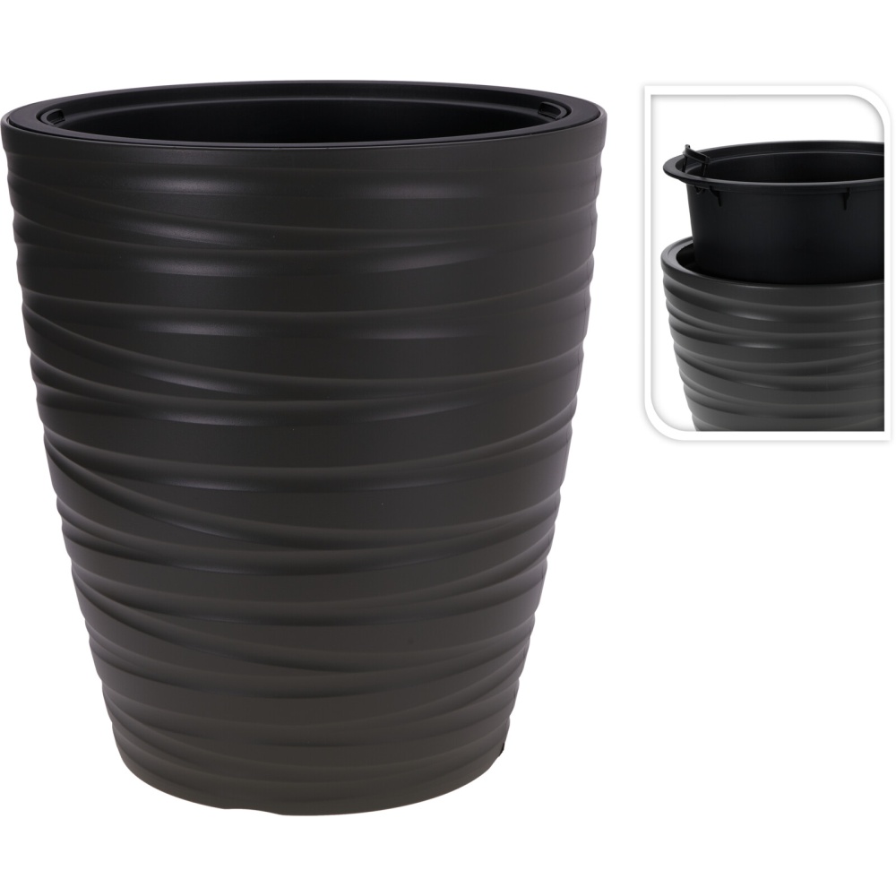 PROGARDEN Květináč plastový 47,5 x 52,3 cm tmavě šedá KO-Y89300910