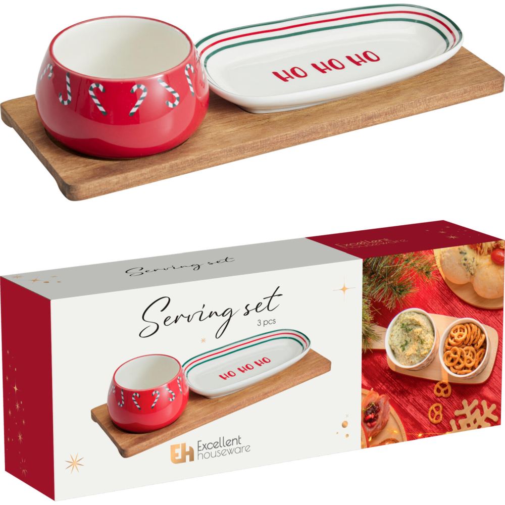 EXCELLENT HOUSEWARE Servírovací sada 3 ks s vánočním motivem KO-210001830