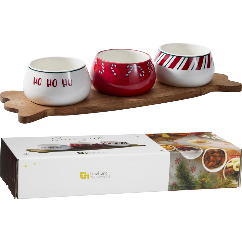 EXCELLENT HOUSEWARE Servírovací sada 4 ks s vánočním motivem KO-210001850