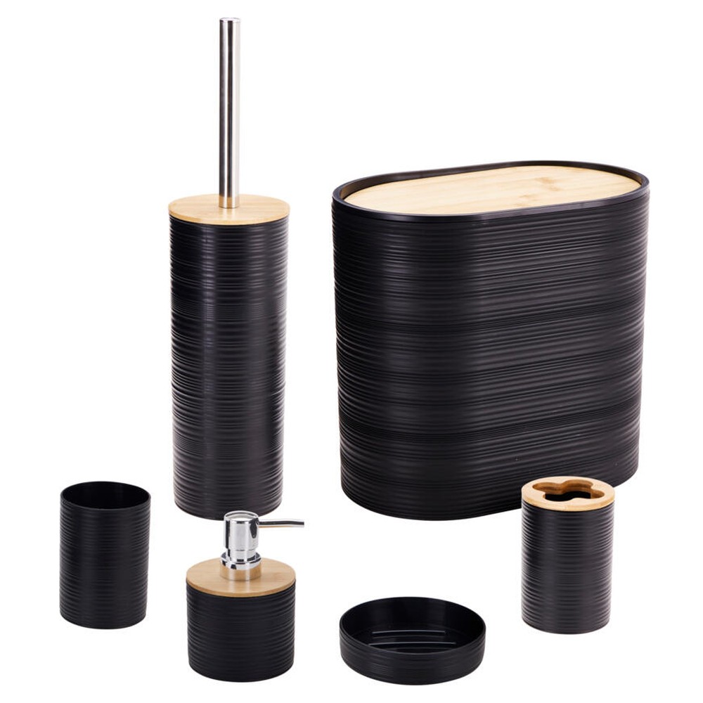 BATHROOM SOLUTIONS Koupelnové doplňky sada 6 ks černá KO-314420490