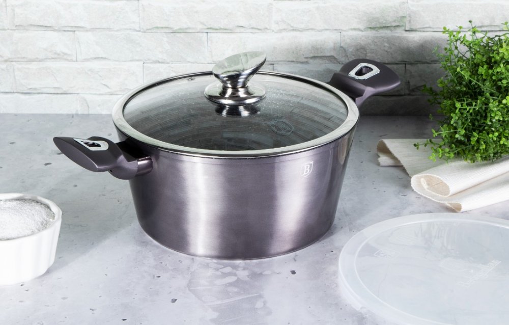 BERLINGERHAUS Kastról s pokrievkou s mramorovým povrchom 24 cm Carbon PRO Line BH-6893