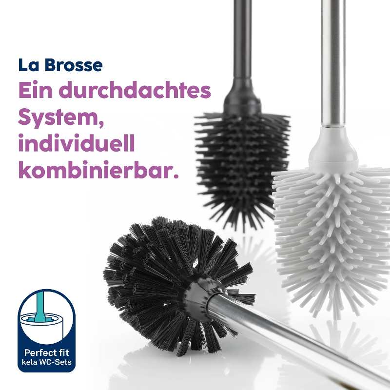 KELA WC kefa La Brosse nerezová dlhá rukoväť biela lesklá KL-20138
