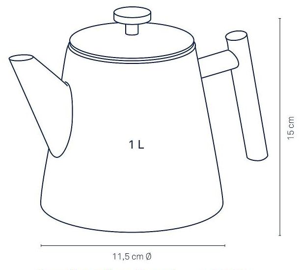 KELA Kanvička Modena nerez 18/10 čierna 15,0 cm 11,5 cm 1,0 l KL-11357