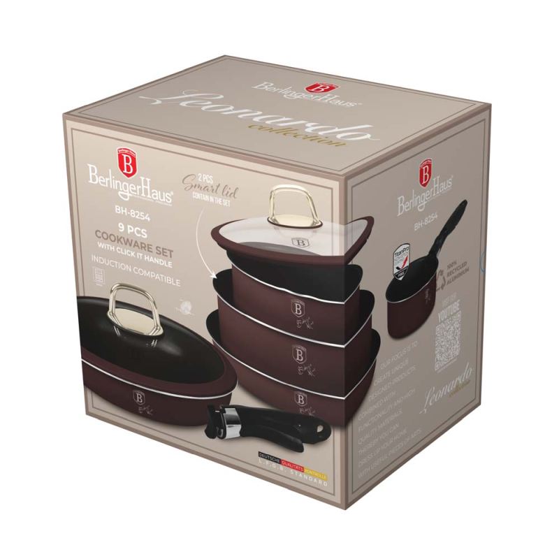BERLINGERHAUS Sada nádobí s odnímatelnou rukojetí 9 ks Leonardo Collection BH-8254 - thumb (5)