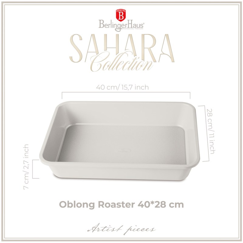BERLINGERHAUS Plech na pečení hluboký s titanovým povrchem 40 x 28 cm Sahara Collection BH-7658