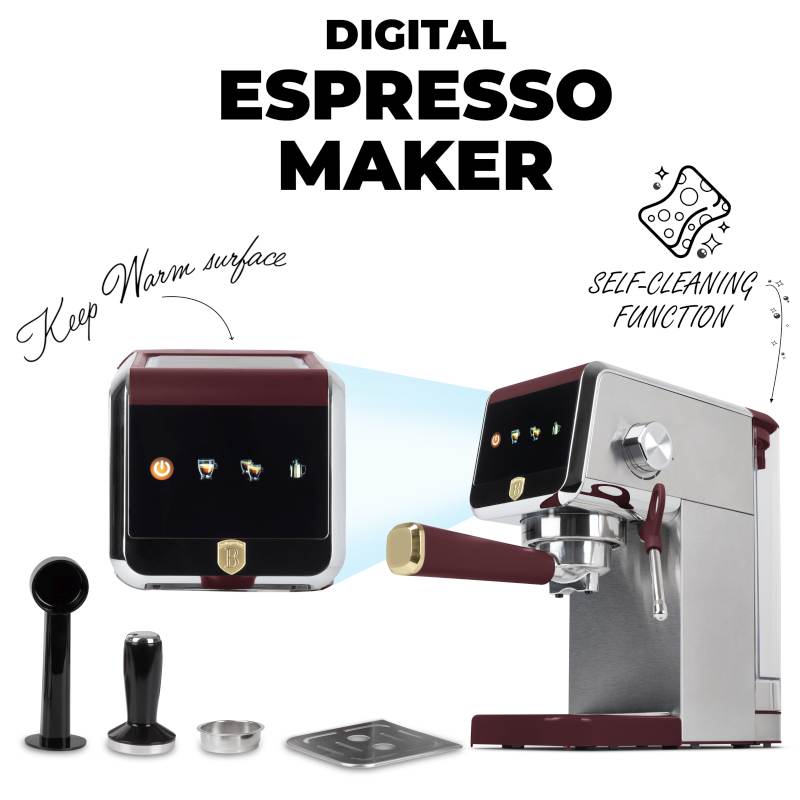 BERLINGERHAUS Automatický a pákový kávovar digitální 2v1 Leonardo Collection BH-9623