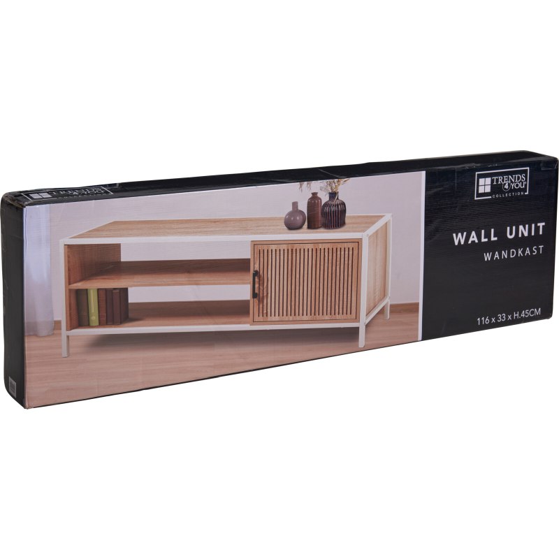 H & S COLLECTION TV stolek skříňka s policemi 116x33x45 cm KO-NB1510640
