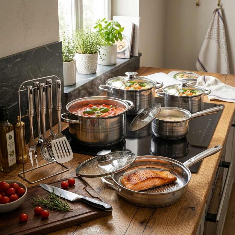 BLAUMANN Sada nádobí nerez 17 ks Jumbo Gourmet Line BL-4119