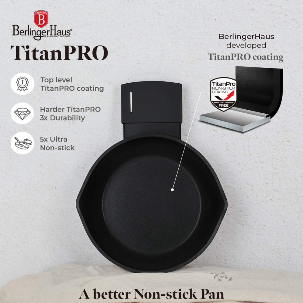 BERLINGERHAUS Pánev s titanovým povrchem 16 cm Matte Black Collection BH-8193