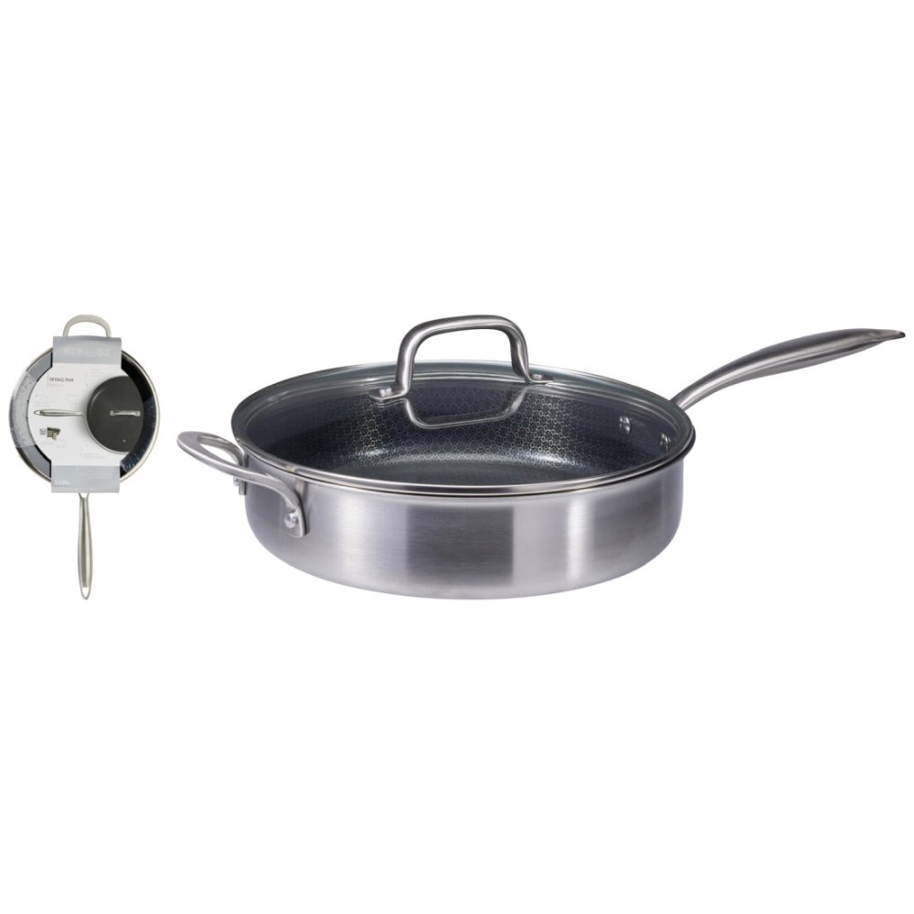 SIAKI HUISHOUD Pánev nerezová s nepřilnavým povrchem a poklicí 30 cm KO-C85000620