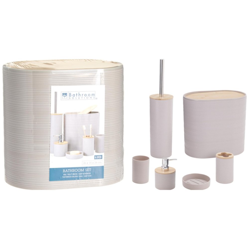 BATHROOM SOLUTIONS Koupelnové doplňky sada 6 ks šedá KO-314420500