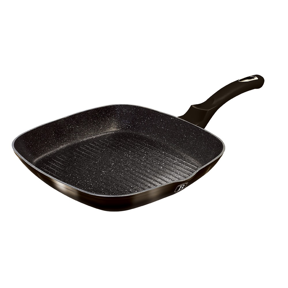 BERLINGERHAUS Panvica grilovacia s pokrievkou 28 cm Shiny Black Collection BH-6612