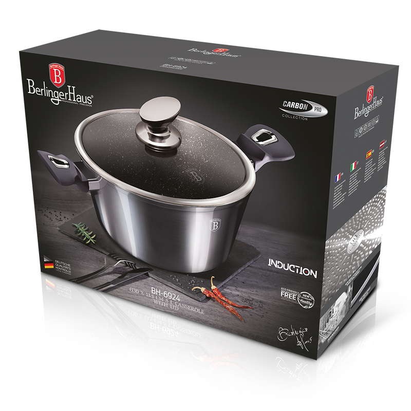BERLINGERHAUS Kastról s pokrievkou s mramorovým povrchom 30 cm Carbon PRO Line BH-6924