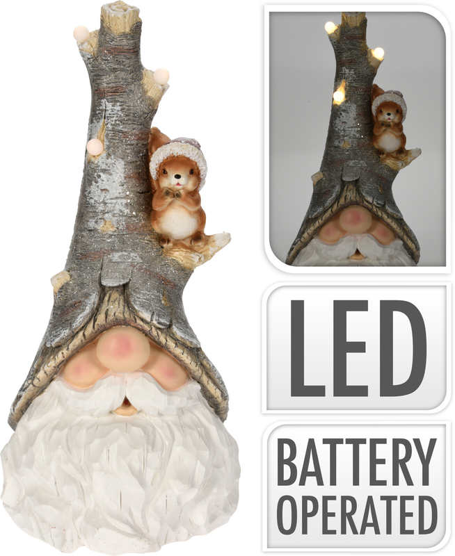 HOMESTYLING Vianočná dekorácia škriatok s LED osvetlením 57 cm KO-APF477020