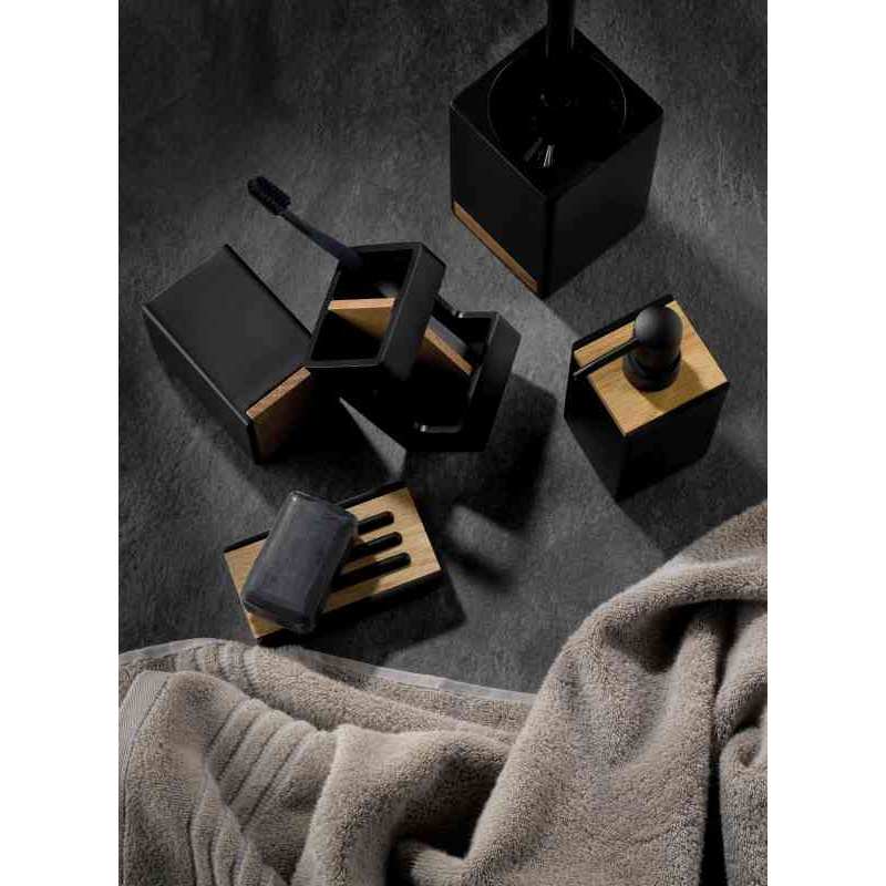 KELA Držiak na zubné kefky Cube polyresin black KL-23688