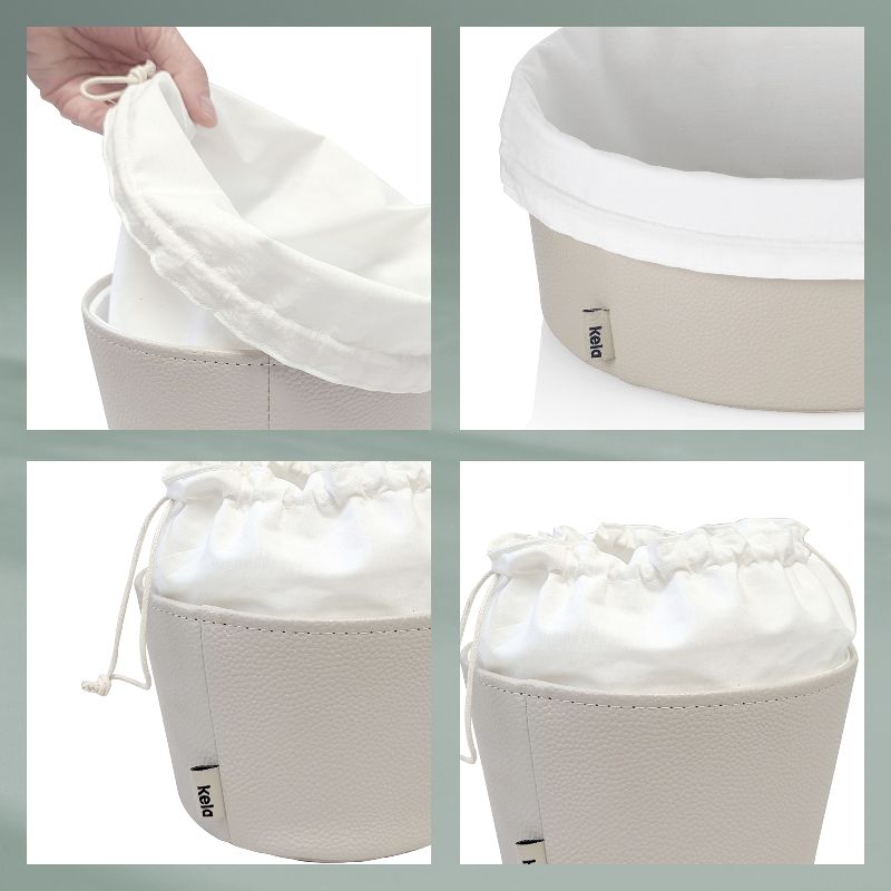 KELA Košík na chleba Grana PU kůže stříbrná šedá 11,0cm 19,0cm KL-12545 - thumb (4)