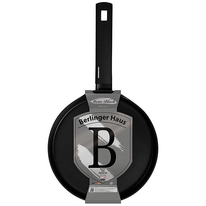 BERLINGERHAUS Pánev na palačinky s titanovým povrchem 25 cm Matte Black Collection BH-8172