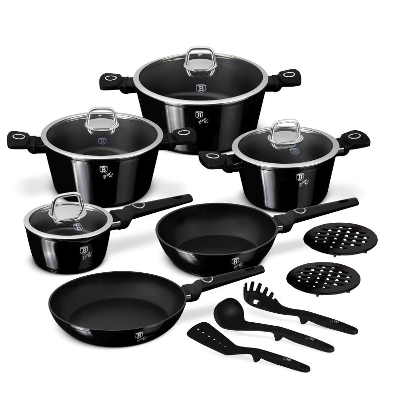 BERLINGERHAUS Sada nádobí s titanovým povrchem 15 ks Black Vantage Collection BH-8232