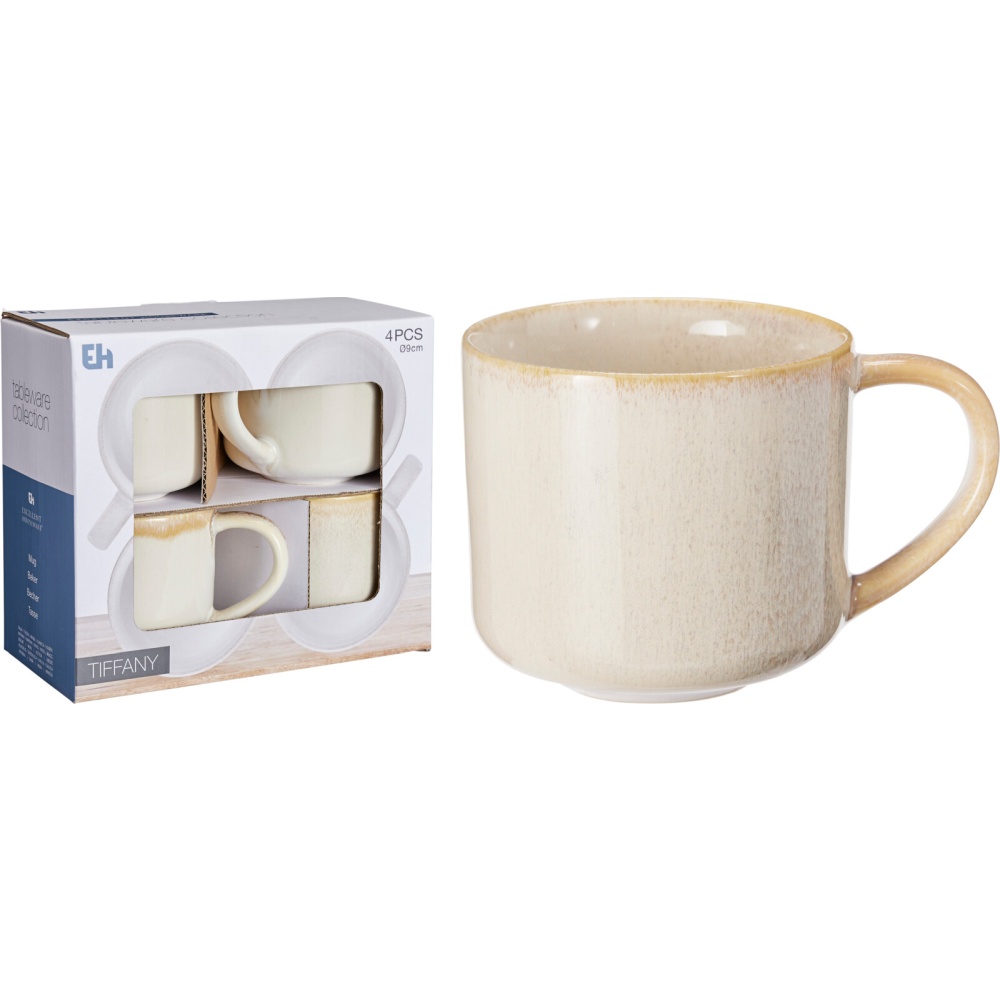 EXCELLENT HOUSEWARE Sada hrnků 4 ks 332 ml béžová KO-Q07000010