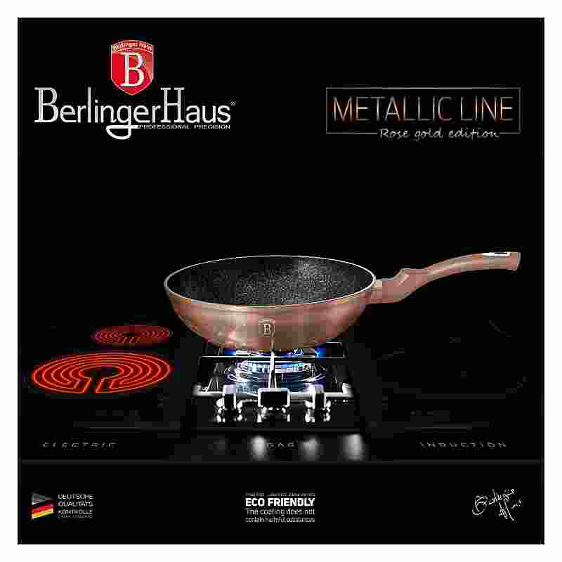 BERLINGERHAUS Pánev Wok s mramorovým povrchem 28 cm Rosegold Metallic Line BH-1512 - thumb (9)