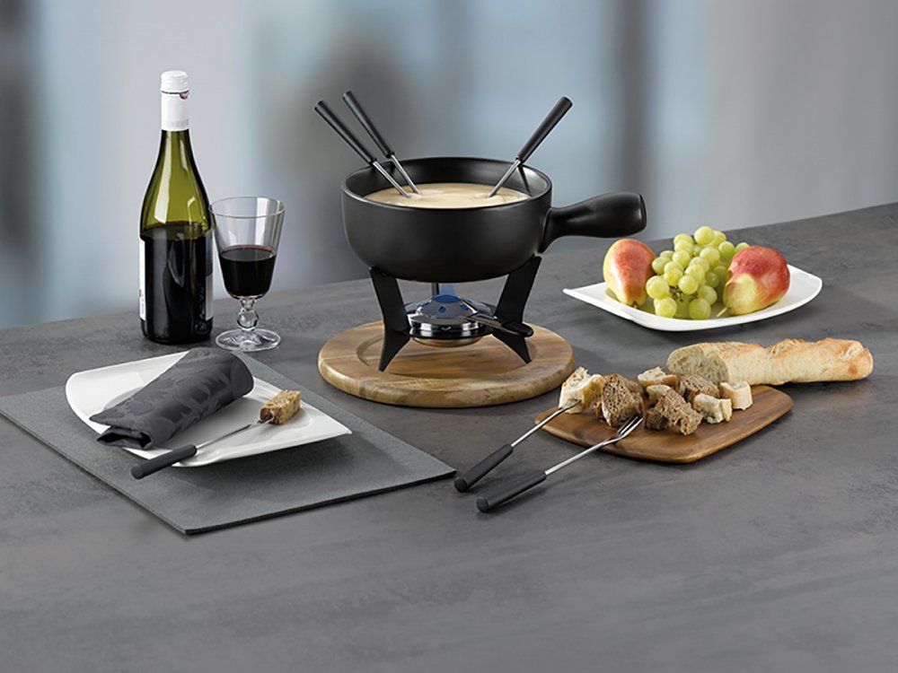 KELA Syrové fondue COUNTRY nerez / keramika o22 cm KL-16640
