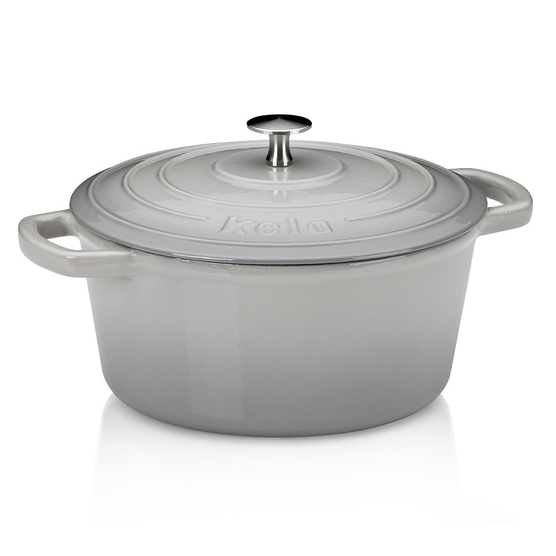 KELA Pekáč liatinový s pokrievkou CALIDO 24 cm šedá KL-12606
