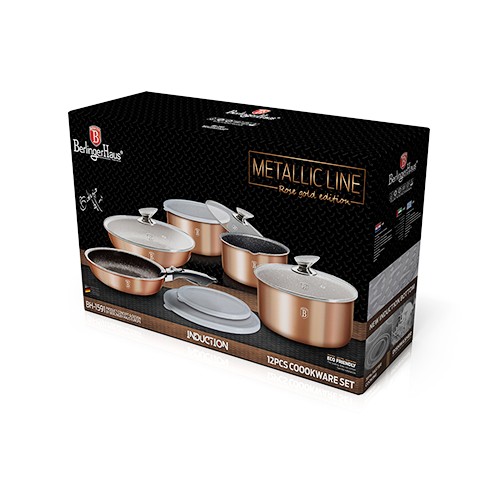 BERLINGERHAUS Sada nádobí s odnímatelnou rukojetí 12 ks Rosegold Metallic Line BH-1591sleva - thumb (9)