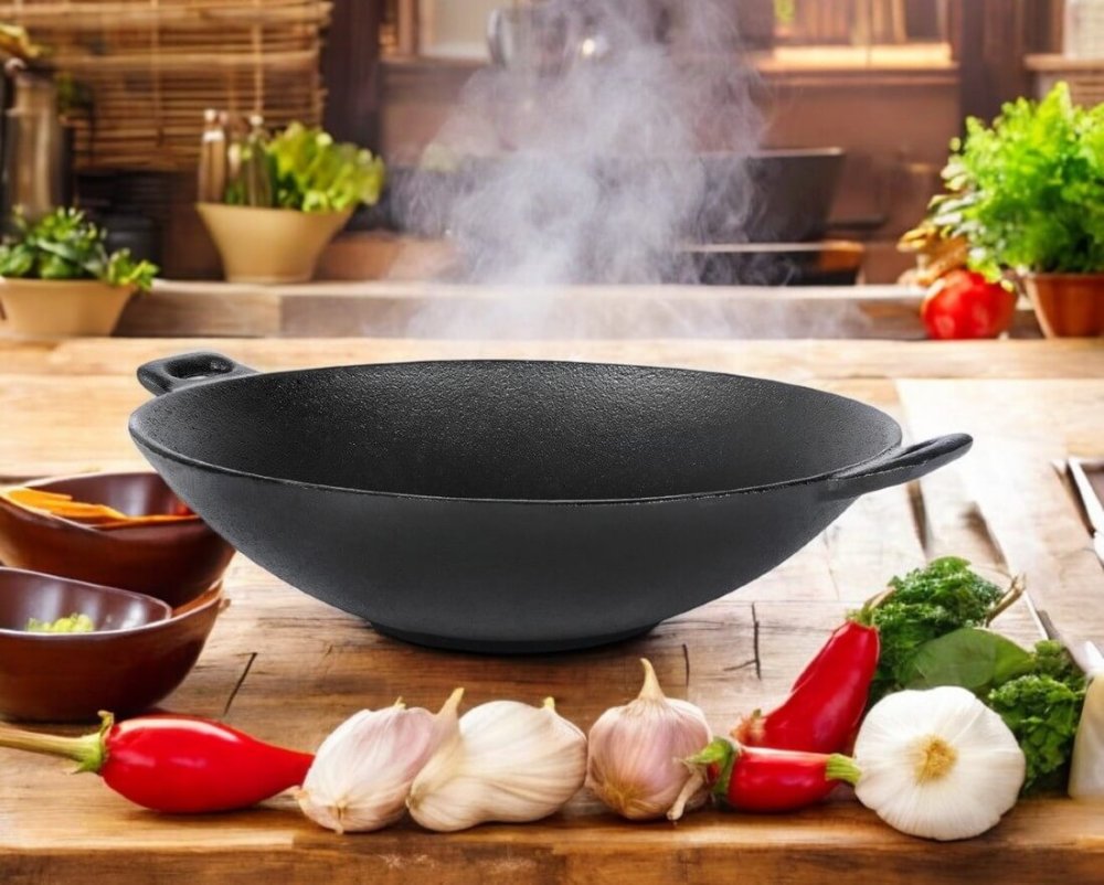 HIT Litinový WOK asijský na sporák, gril i oheň 31 x 8,5 cm HT-23460433 - thumb (1)