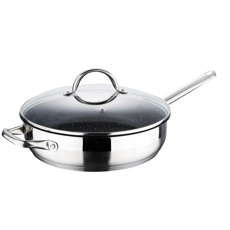 Product detail of BERGNER Pánev s mramorovým povrchem a poklicí GOURMET 24 cm nerez BG-9846-MM