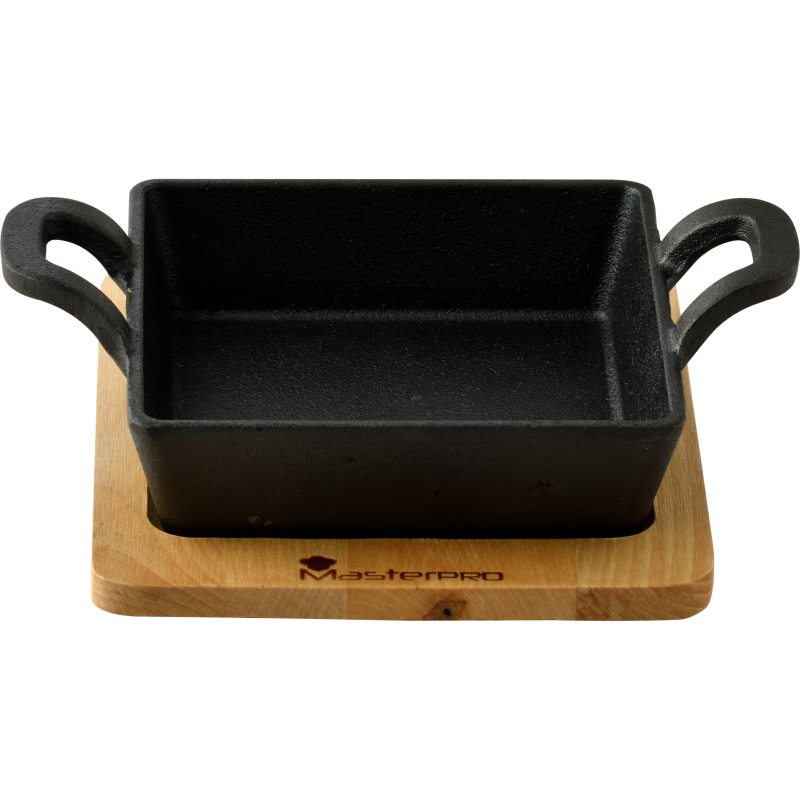 MASTERPRO Pekáč litinový s podstavcem COOK & SHARE 12,6x18,5x3,6 cm černá  BGMP-3805-EM - thumb (1)