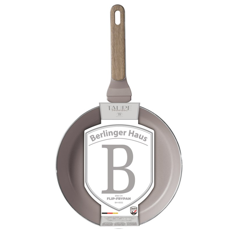 BERLINGERHAUS Pánev prohazovací s titanovým povrchem 26 cm Taupe Nordic Collection BH-8332