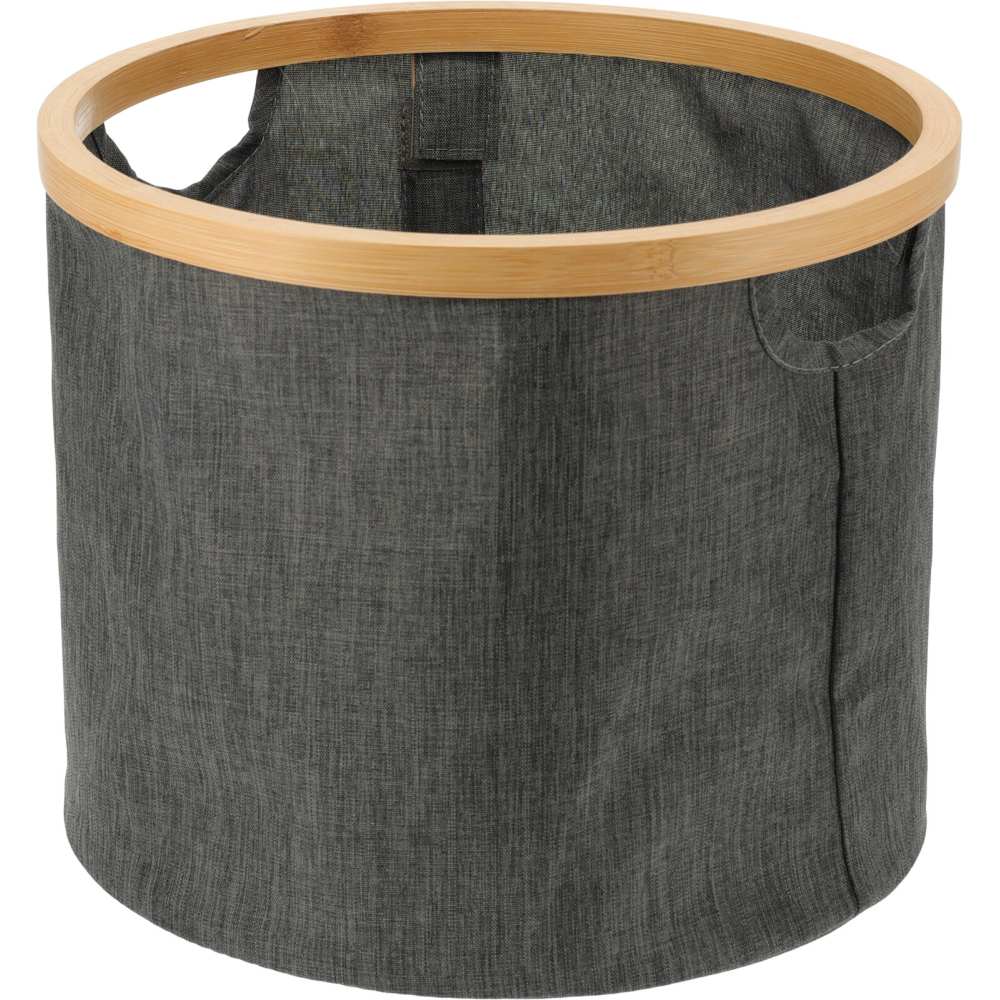BATHROOM SOLUTIONS Koš úložný na prádlo s bambusovým okrajem kulatý 30 x 25 cm KO-170495150
