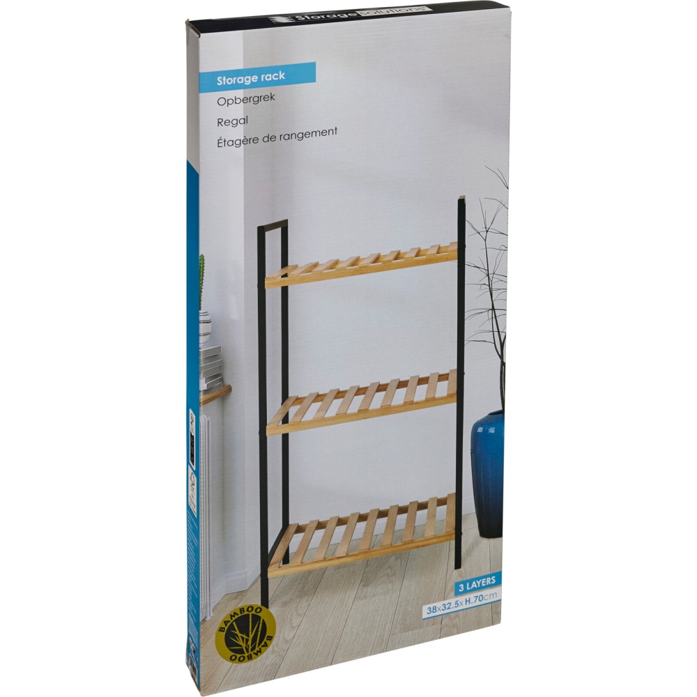 BATHROOM SOLUTIONS Regál do koupelny bambus 3 police 38 x 32,5 x 70 cm KO-784630130