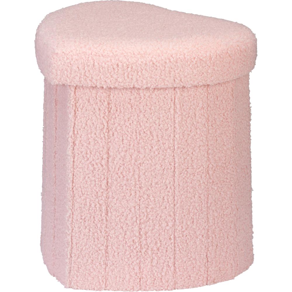 H & S COLLECTION Taburet s úložným prostorem srdce 34 × 28 × 35 cm růžová KO-NBD300130ruzo