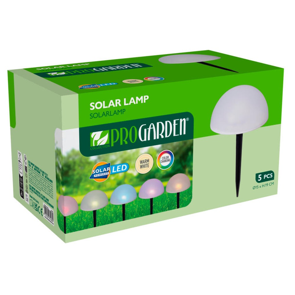 PROGARDEN Zahradní světlo solární sada 5 ks různé barvy KO-DX9954010