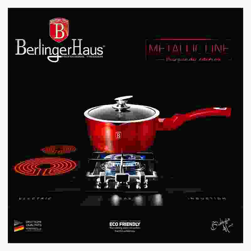 BERLINGERHAUS Rajnica s pokrievkou s mramorovým povrchom 16 cm Burgundy Metallic Line BH-1525