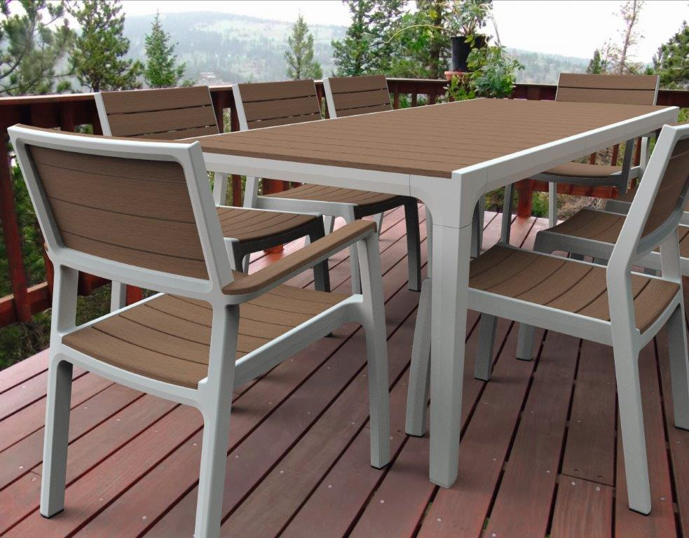Keter Zahradní nábytek Keter Harmony set stůl + 4 židle bílý / cappuccino KT-610133