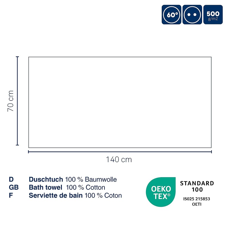 KELA Osuška LADESSA 100% bavlna černá 70x140 cm KL-24626 - thumb (2)