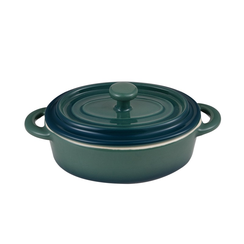BERGNER Zapékací miska s poklicí kamenina EXCALIBUR sada 2 ks zelená BG-13365-GR - thumb (2)