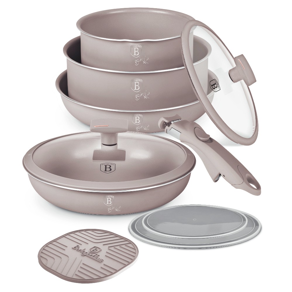 BERLINGERHAUS Sada nádobí s titanovým povrchem 9 ks Taupe Collection BH-8255